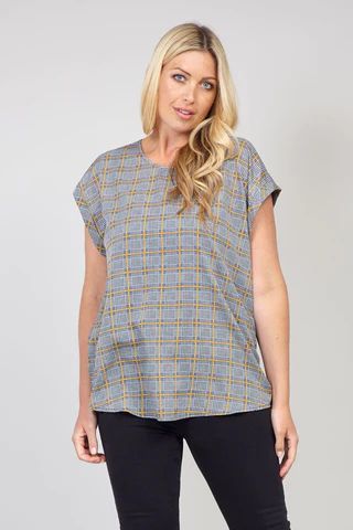Curve Checked Boxy T-Shirt