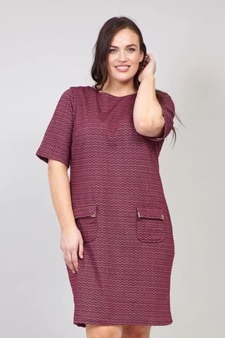 Curve Chevron Print Shift Dress