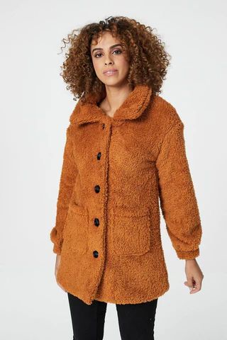 Teddy Faux Fur Button Front Coat