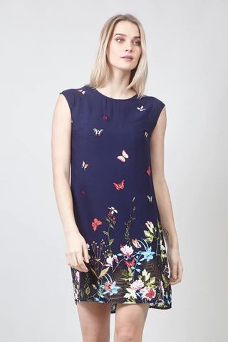 Butterfly Print Shift Dress