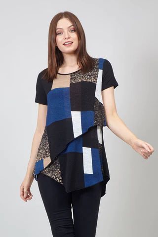 Colour Block Layered Hem Top