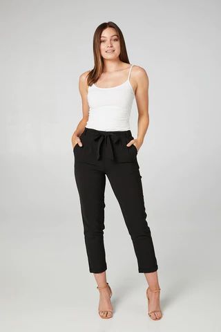 High Waisted Tailored Cropped Trousers