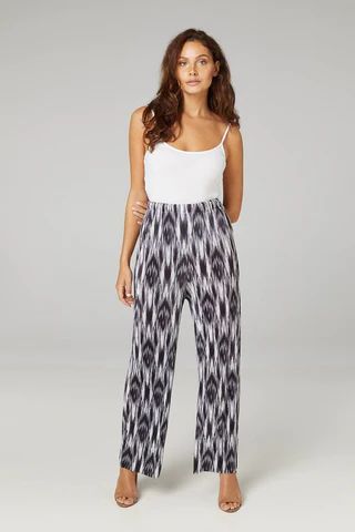 Abstract Print High Waist Trousers
