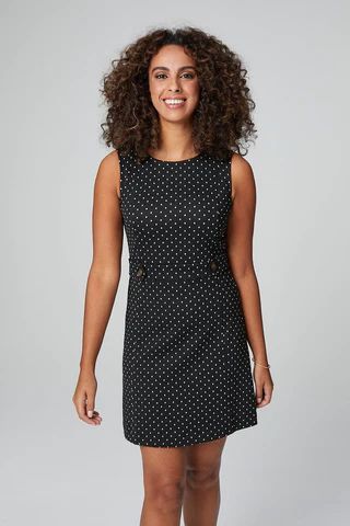 Polka Dot Sleeveless Shift Dress