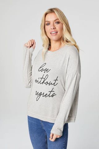 Slogan Print Long Sleeve Sweatshirt
