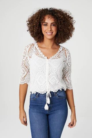Crochet Cotton Cropped Top
