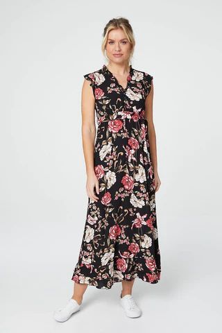 Floral V-Neck Midi Dress