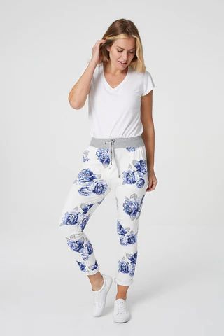 Vintage Floral Cropped Trousers