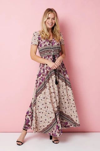 Floral V-Neck Maxi Dress