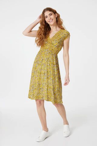 Ditsy Floral Cap Sleeve Sun Dress
