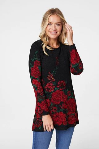 Floral Print Long Sleeve Tunic