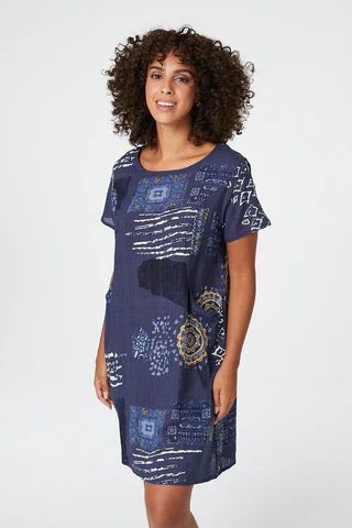 Printed Relaxed Shift Dress