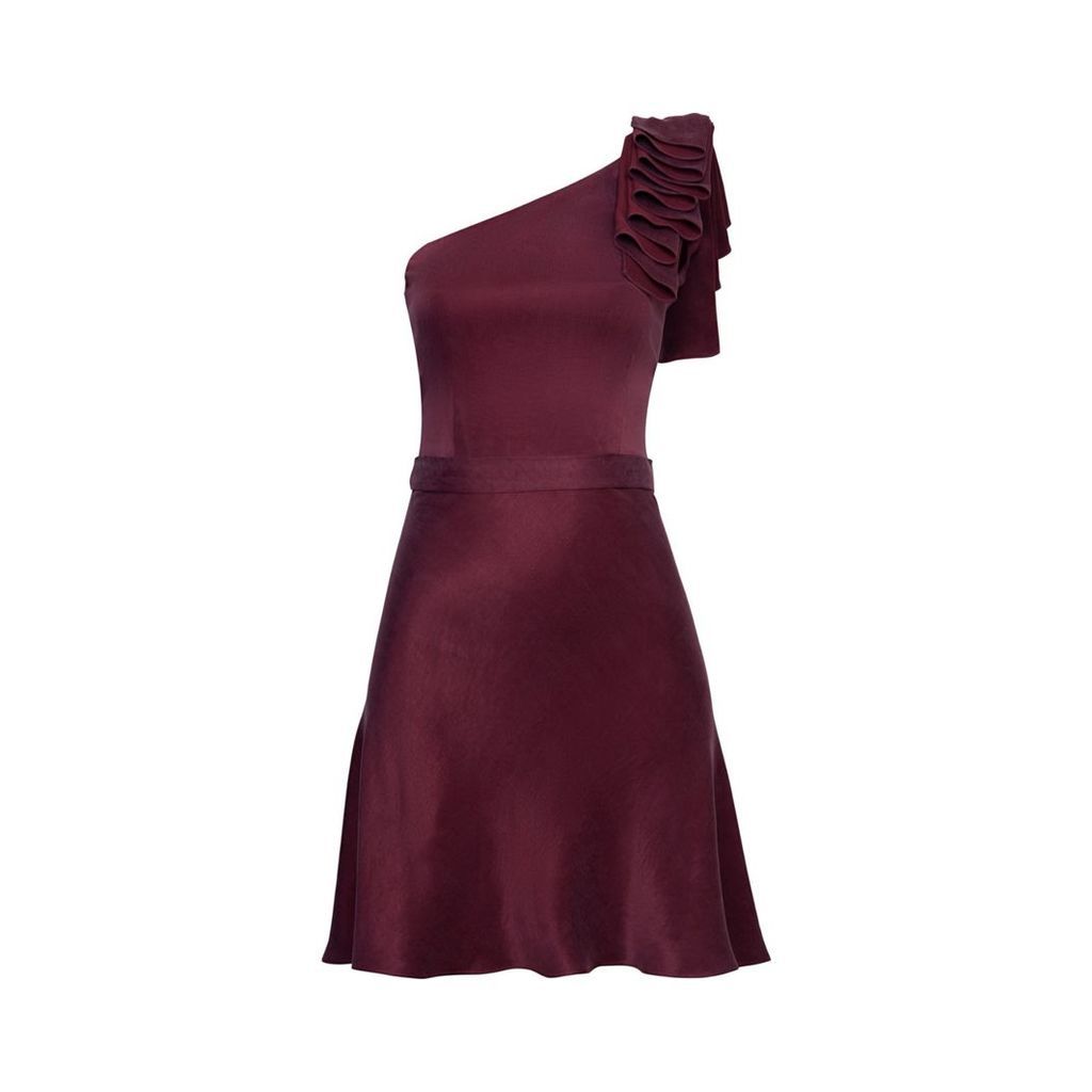 UNDRESS - Neta Burgundy One Shoulder Mini Dress