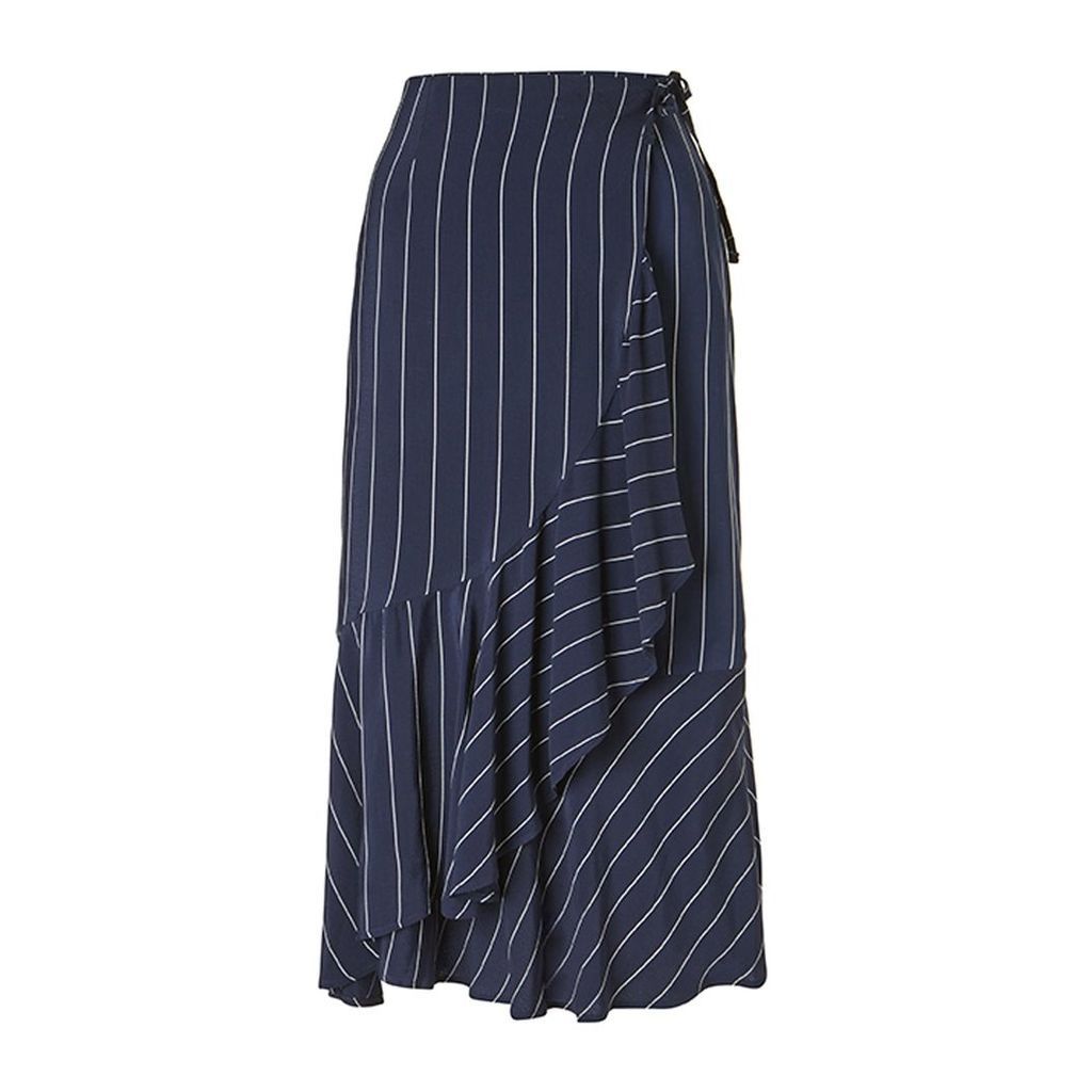 Baukjen - Harriet Stripe Skirt In Blue & Slim White Stripe