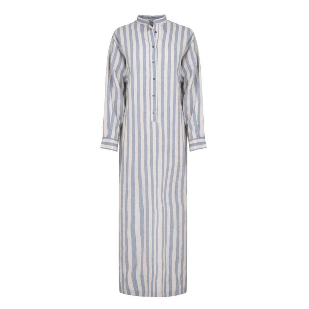 A-line Clothing - Long Blue Stripe Overshirt Dress