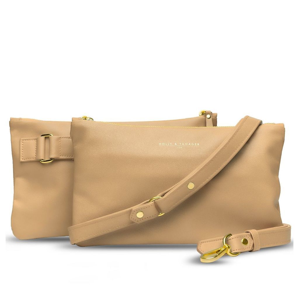 Holly & Tanager - Companion Mini Leather Crossbody Clutch In Buttercream