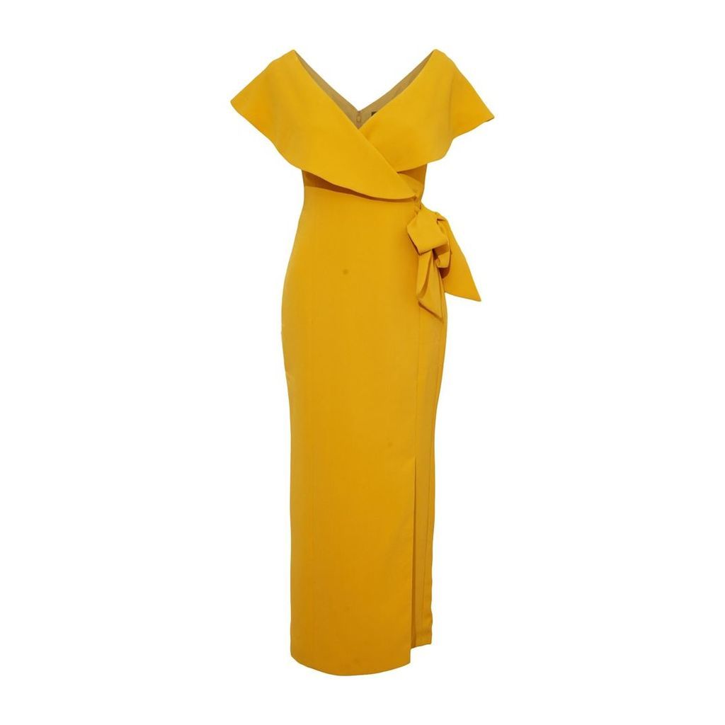 CLAN - Mali Midi Wrap-Dress Spicy Mustard