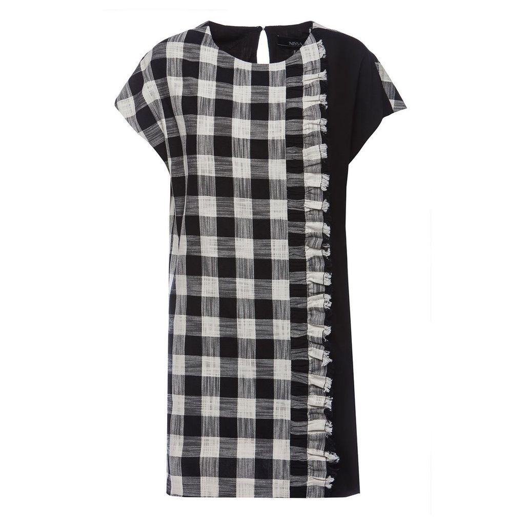 Nissa - Plaid Cotton Dress With Short Sleeves