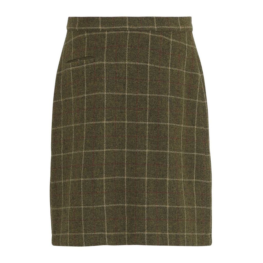 McVERDI - Skirt In Olive Checkered Wool
