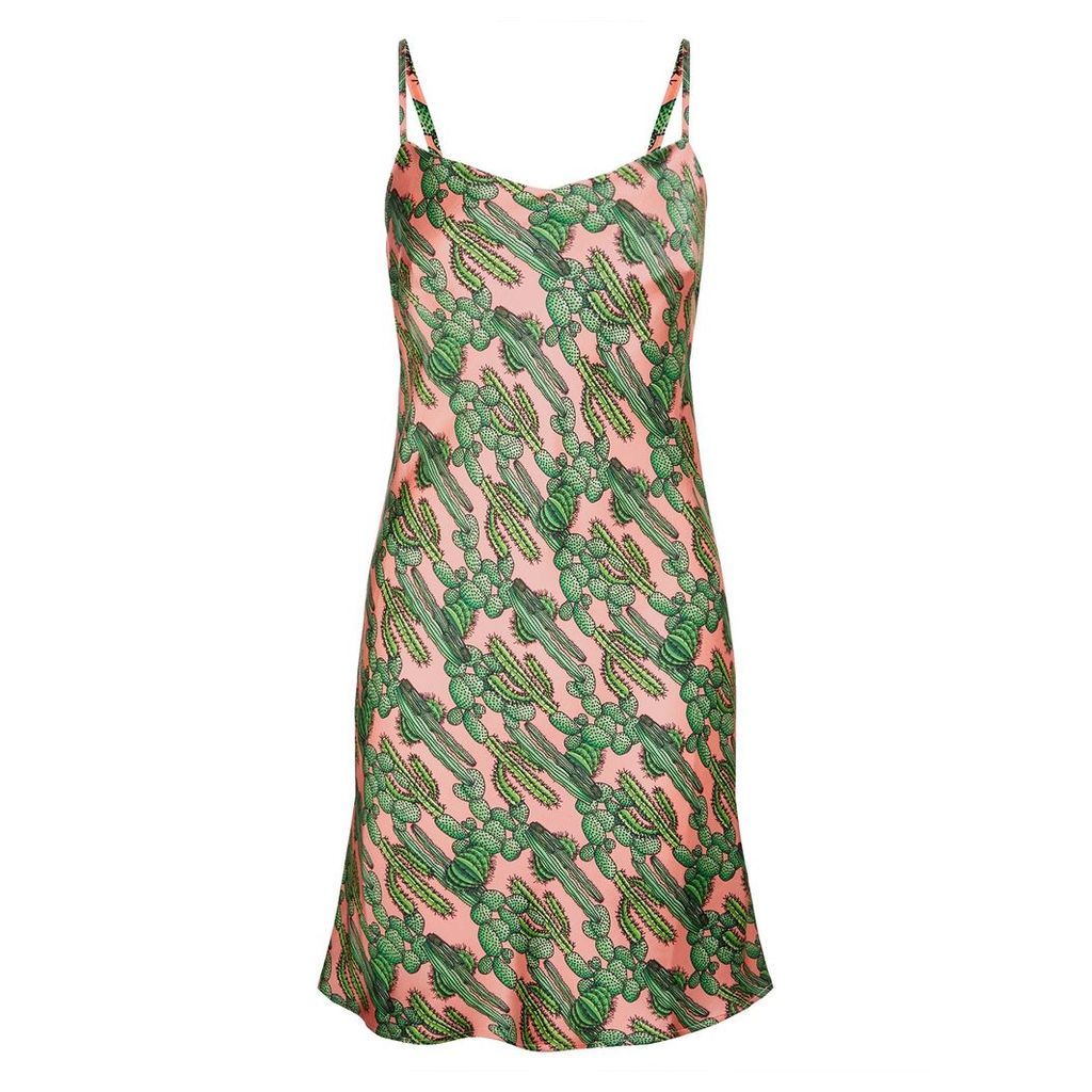 PHOEBE GRACE - Silke Midi Slip Dress in Pink Cactus Print
