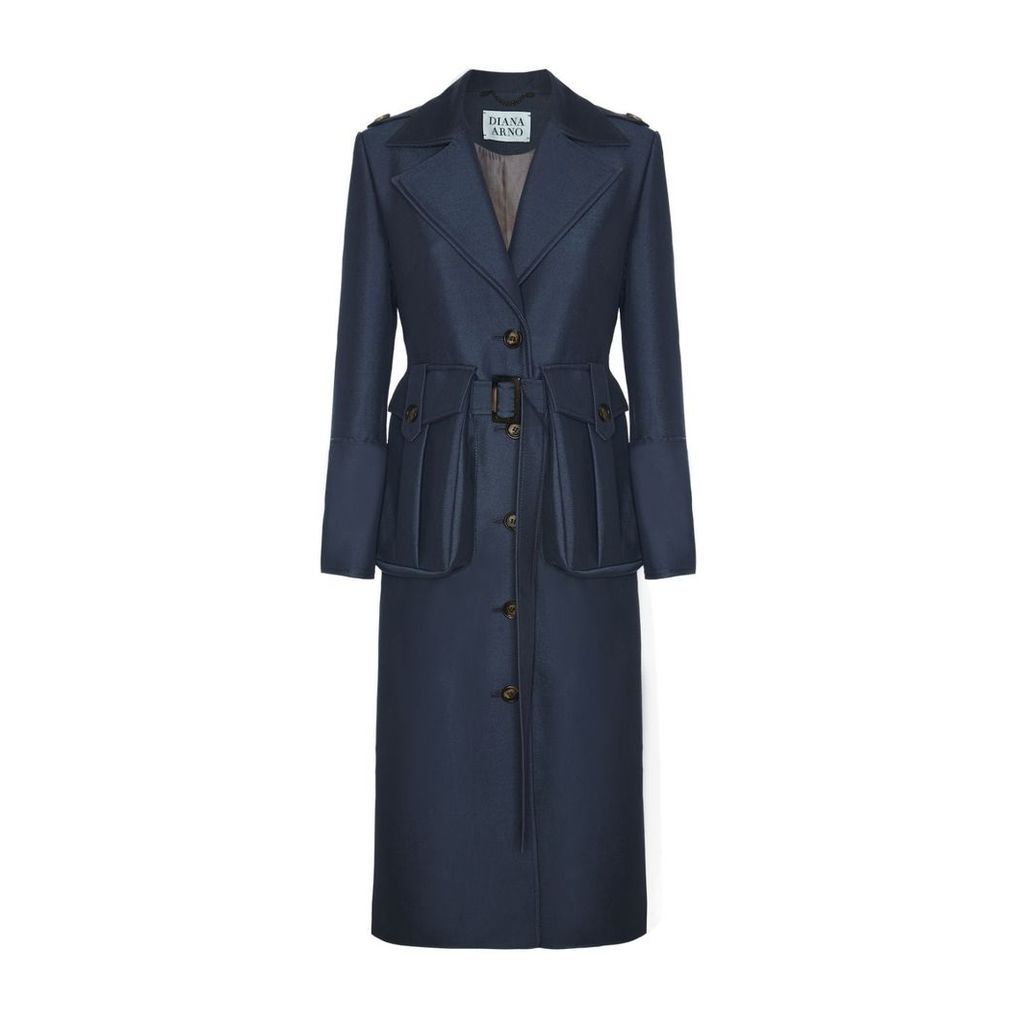 DIANA ARNO - Simone Tailored Coat In Violet Blue
