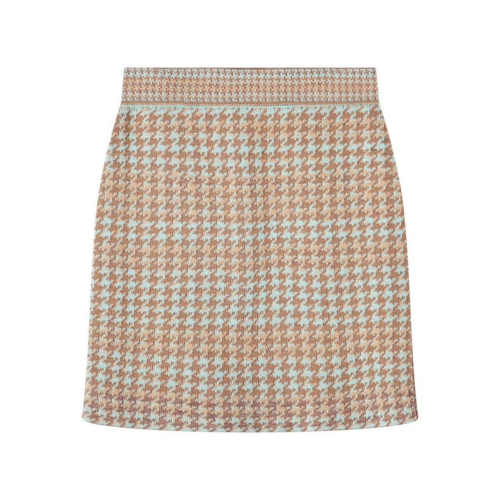 STUDIO MYR - Knitted Knee Length Pencil Skirt In Pieds-De-Poule Pattern Tweed-Fair