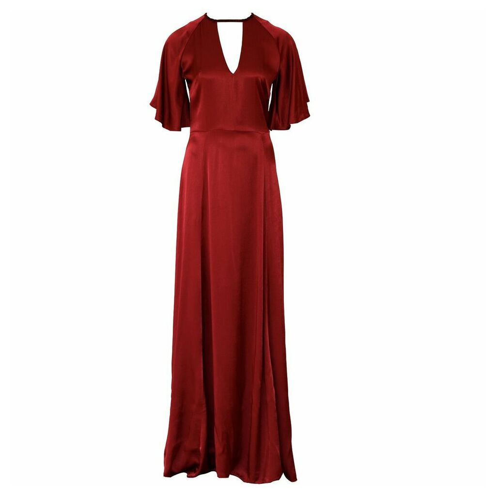 Anna Etter - Maxi Wine Viscose Red Dress Cherie With An Open Back