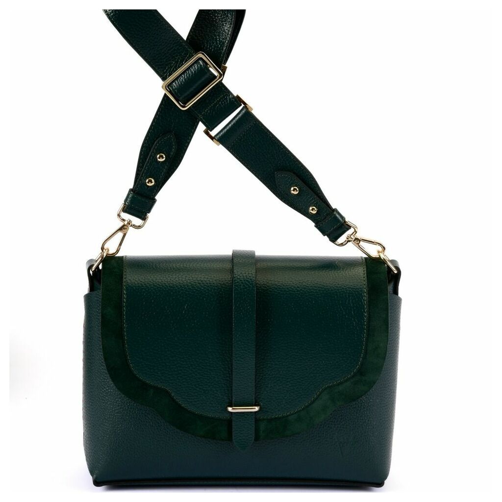Hiva Atelier - Harmonia Leather Bag Forest Green & Green Suede