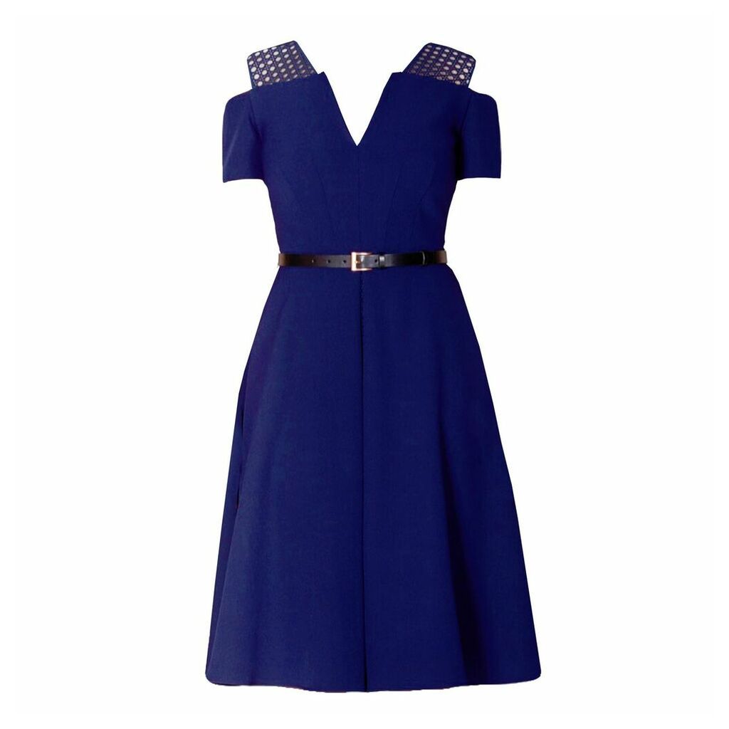 Mellaris - Iviron Dress Navy With Lace Contrast
