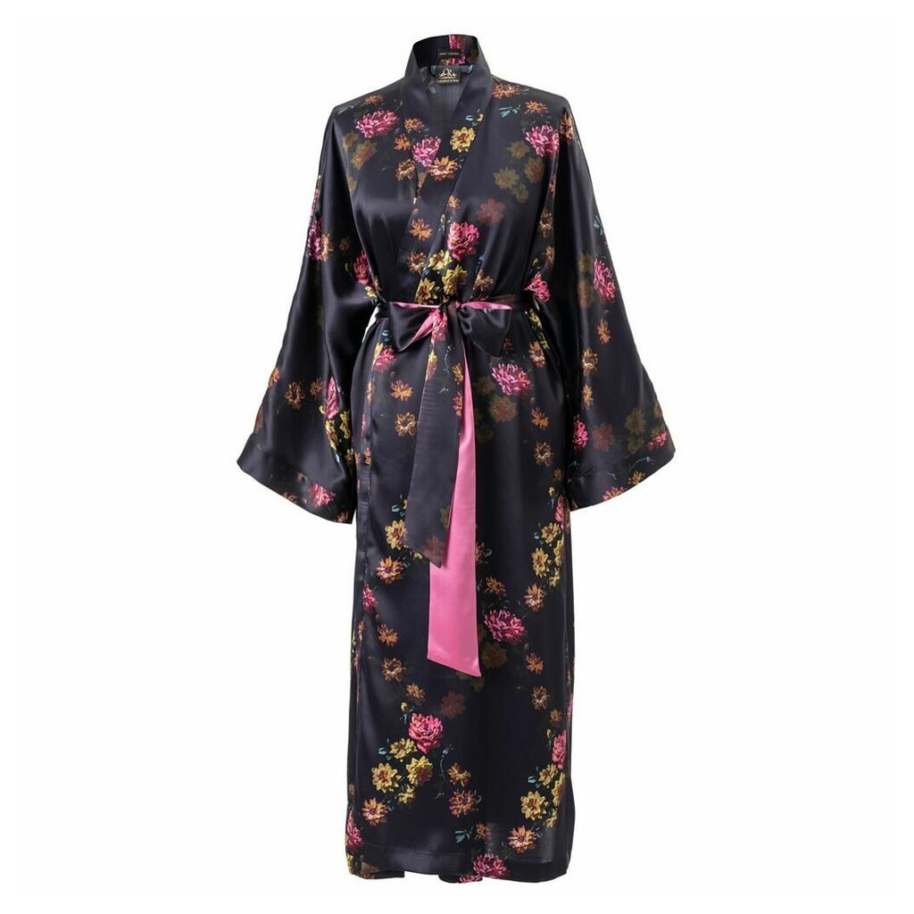 Castlebird Rose - Long Kimono Robe Deep Purple