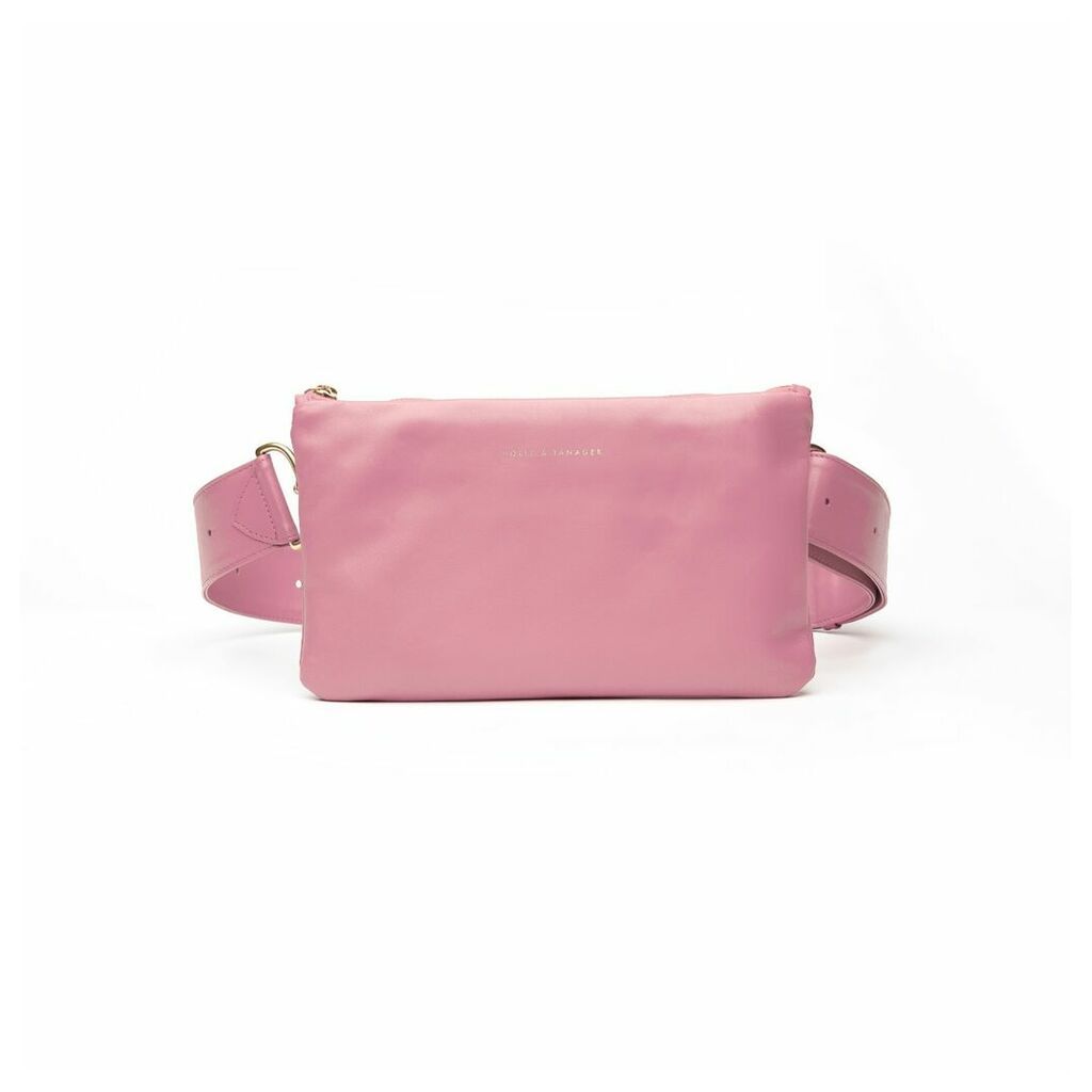 Holly & Tanager - Convertible Leather Belt Bag In Pink