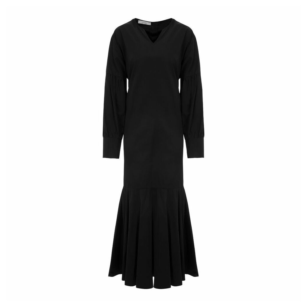 A-line Clothing - Black Dress With Ruffle Bottom