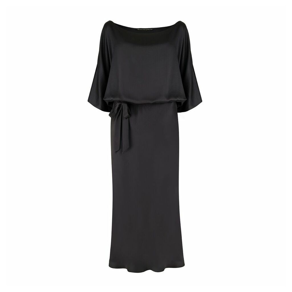 Monica Nera - Melania Black Long Silk Dress