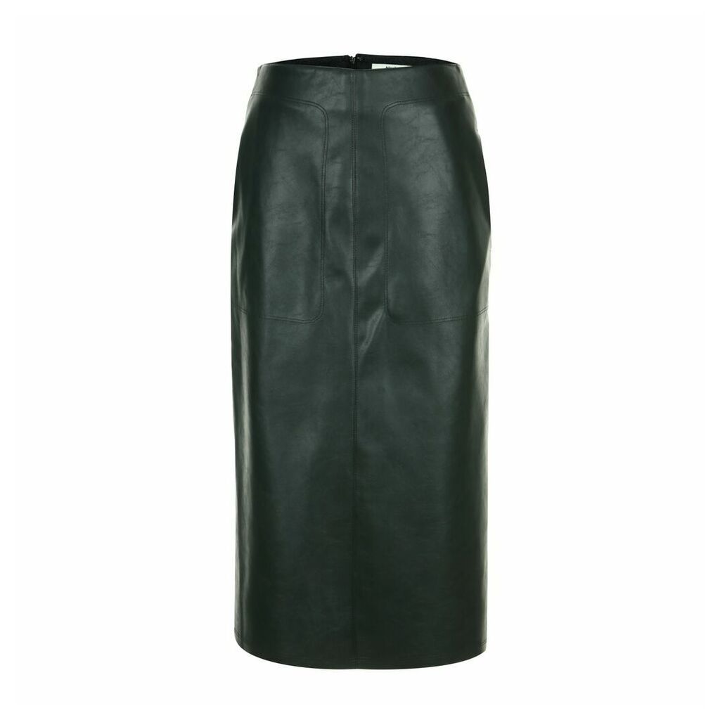 blank 03 - Stitch Leather Skirt Black