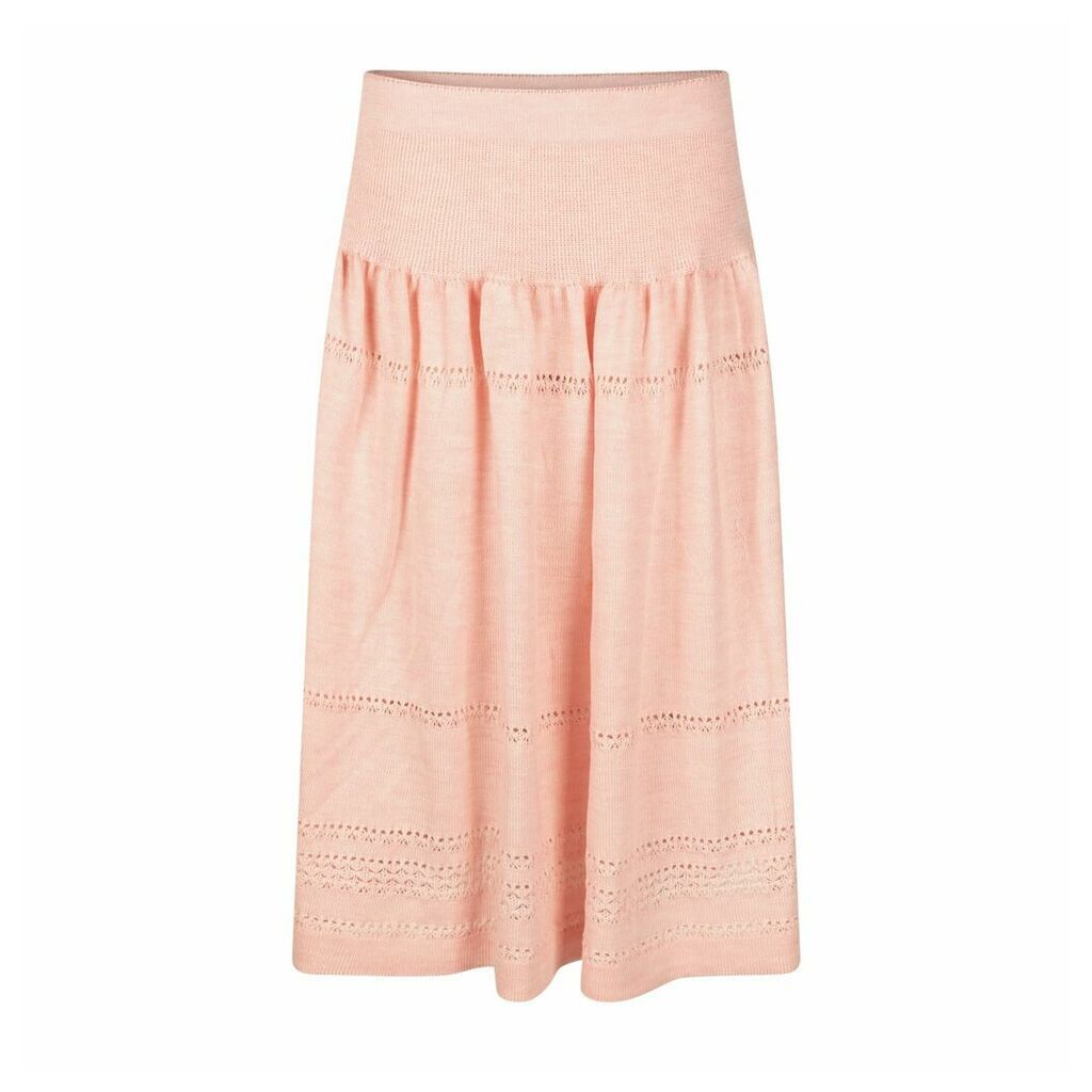 STUDIO MYR - Calf-Length Bohemian Chic Knitted Skirt Sweety - Pink.