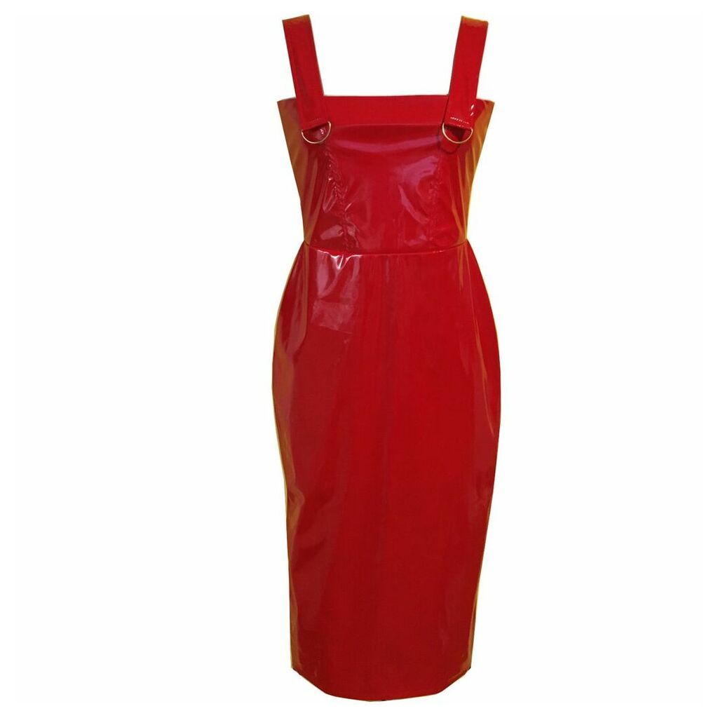 Delayne Dixon - Whiskey & Vinyl Dress - Red Pvc Midi-Dress