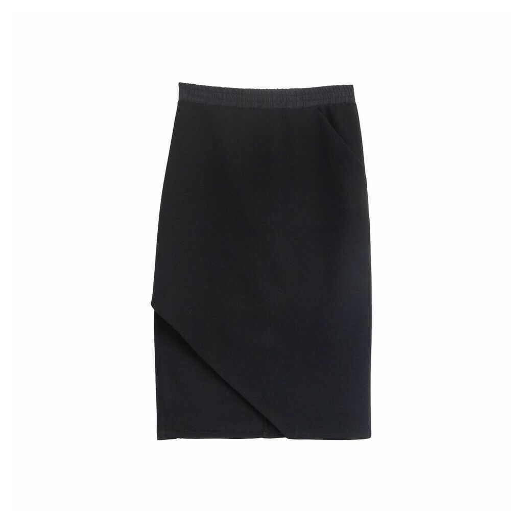 NOT - Black Knit Diagonal Hem Skirt