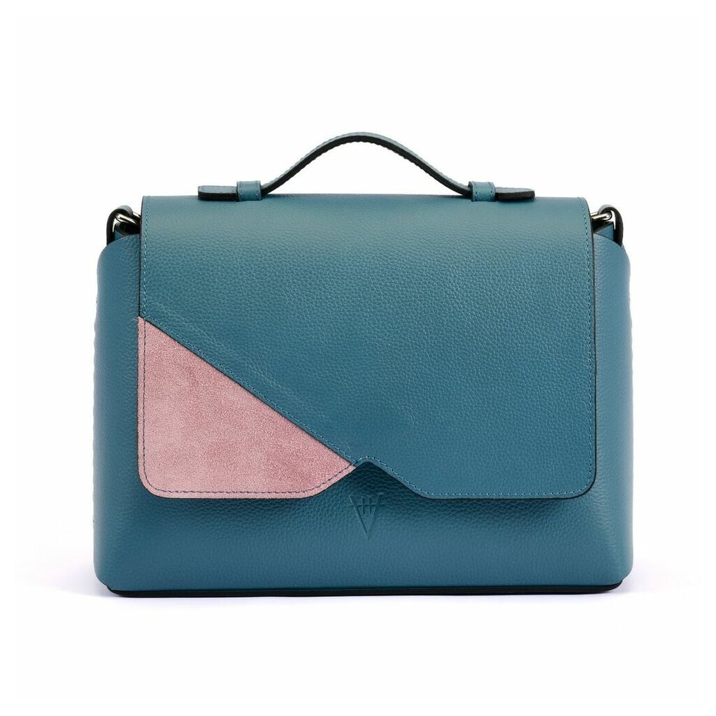 Hiva Atelier - Mare Leather Bag Deep Blue & Pink Suede