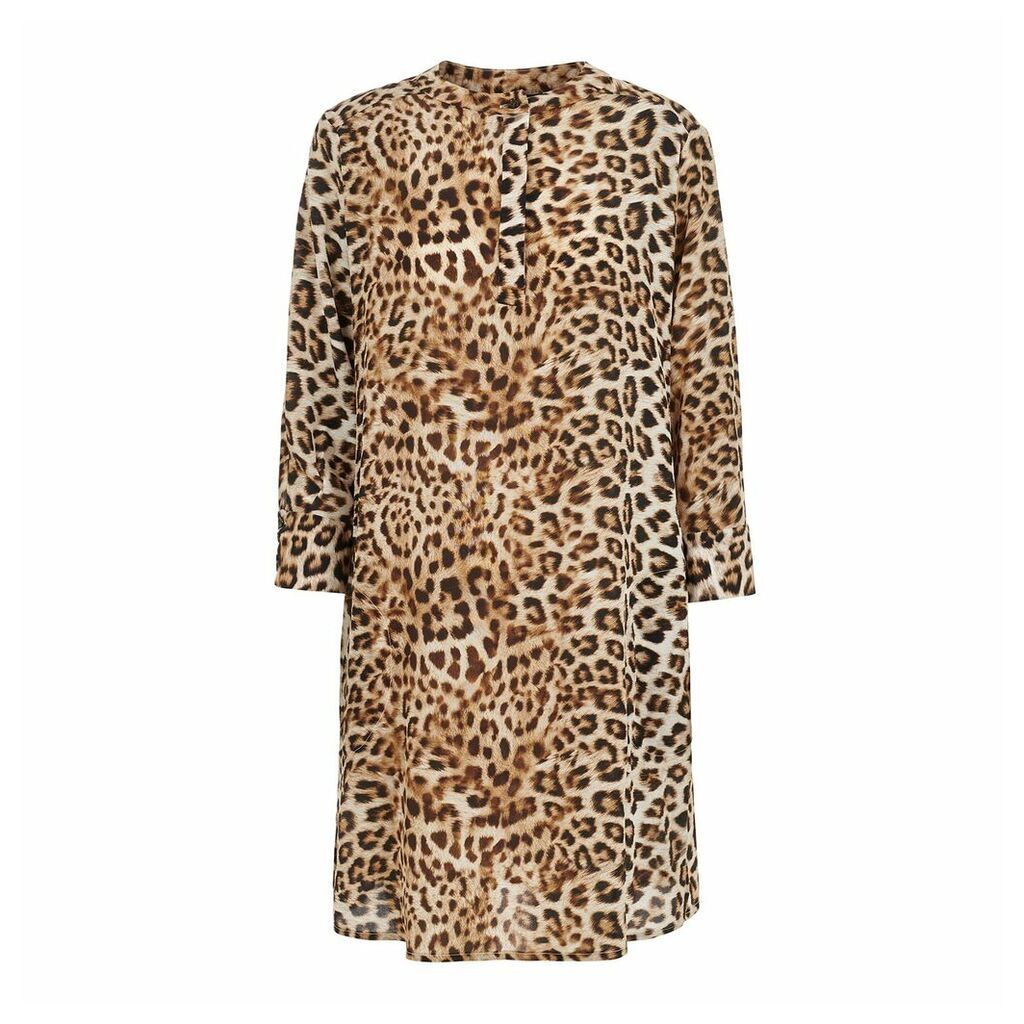 Lindsay Nicholas New York - Shirt Dress In Leopard Silk