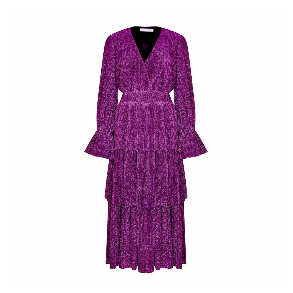 HASANOVA - Purple Layered Sparkles Dress