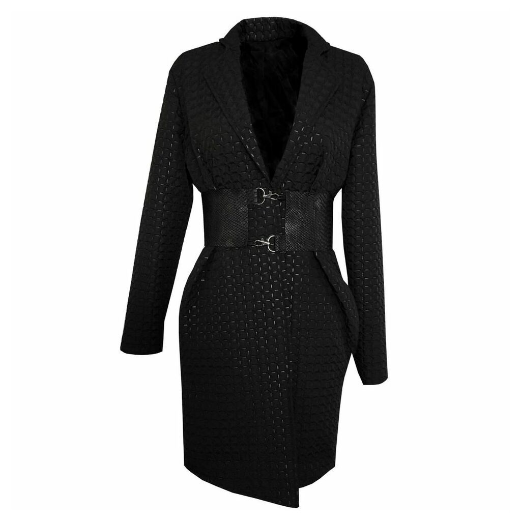 Delayne Dixon - High Society Jacket - Quilted Black Oversized Blazer Dress