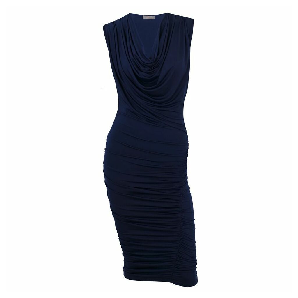 Me & Thee - Derring-Do Navy Cowl Dress