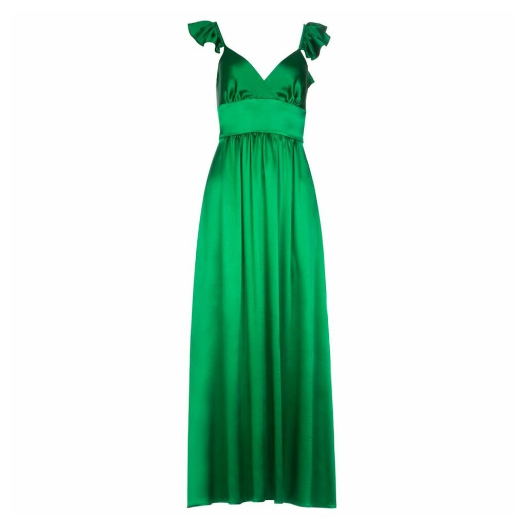 Roses Are Red - Chloe Silk Dress In Emerald Green