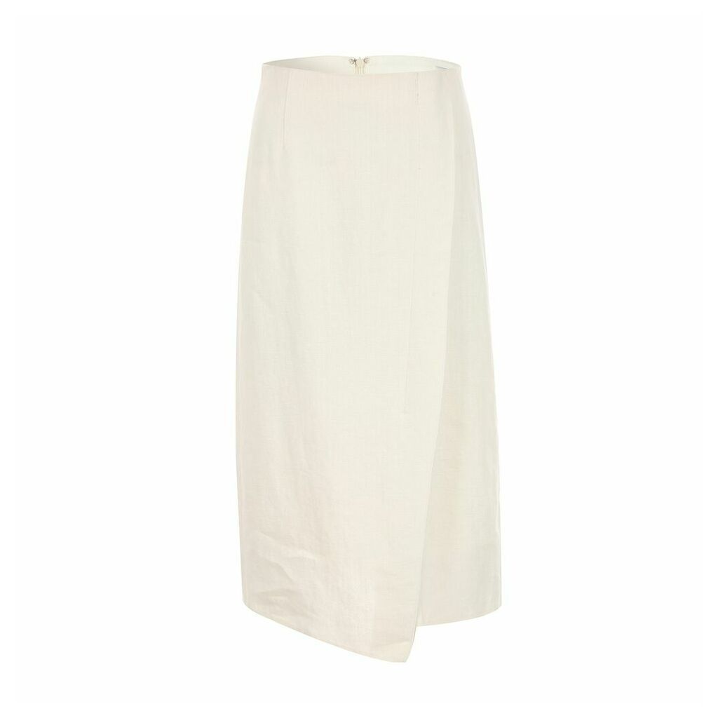 blank 03 - Linen Wrap Skirt Off White