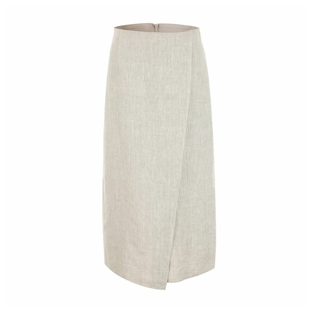 blank 03 - Linen Wrap Skirt Light Beige