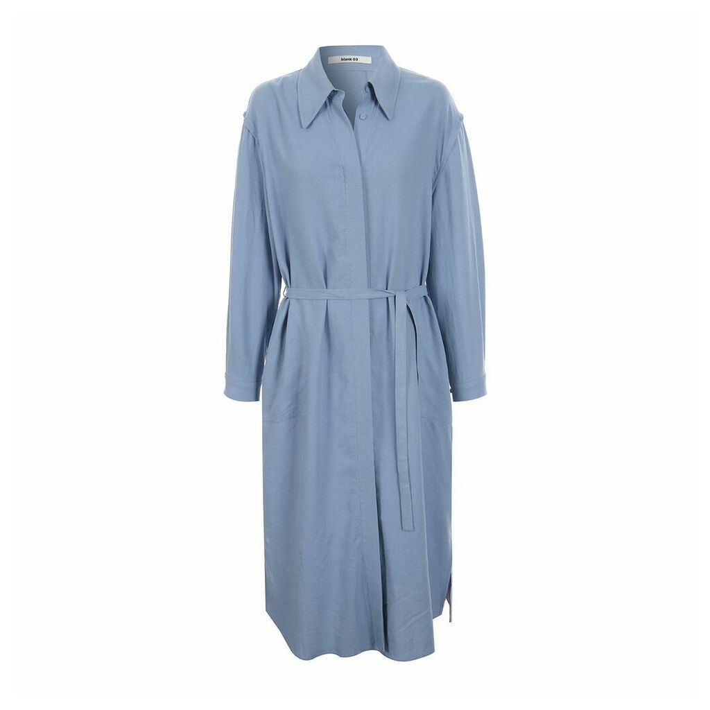 blank 03 - Linen Shirt Dress Sky Blue
