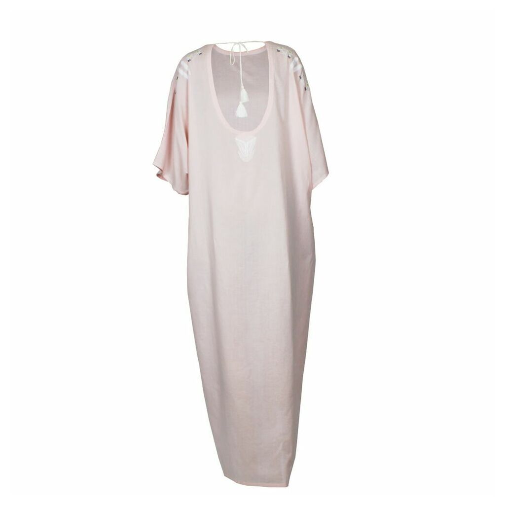 MARAINA LONDON - Mirage Light Pink Kaftan Poplin Cotton Dress