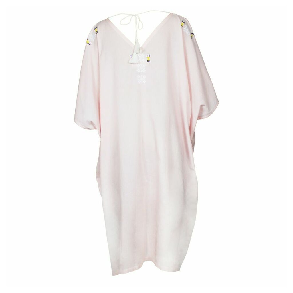 MARAINA LONDON - Gabrielle Light Pink Cover-Up Dress With Handmade Embroidery