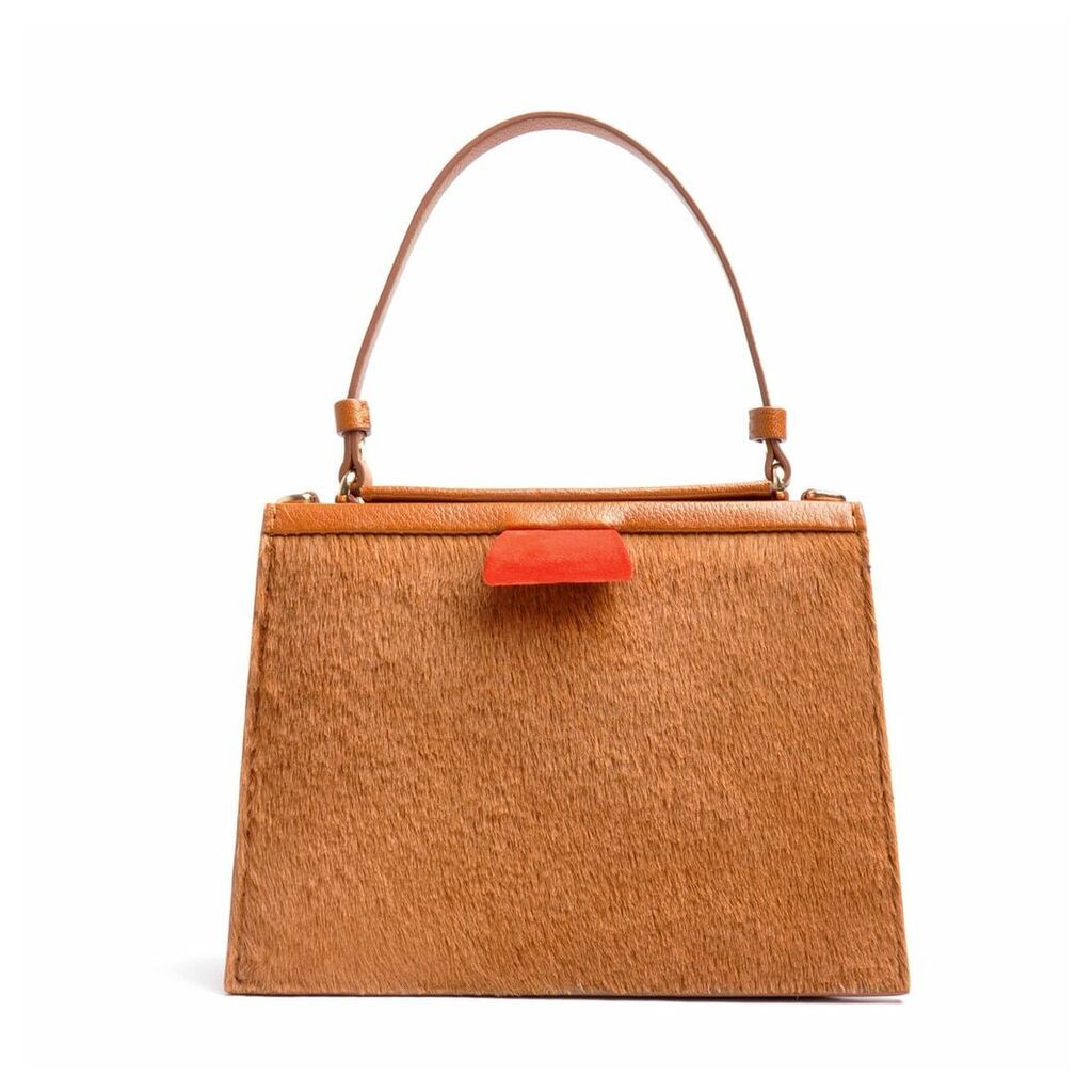 OSTWALD Finest Couture Bags - Turtle Edge Small In Cognac & Papavero-Red