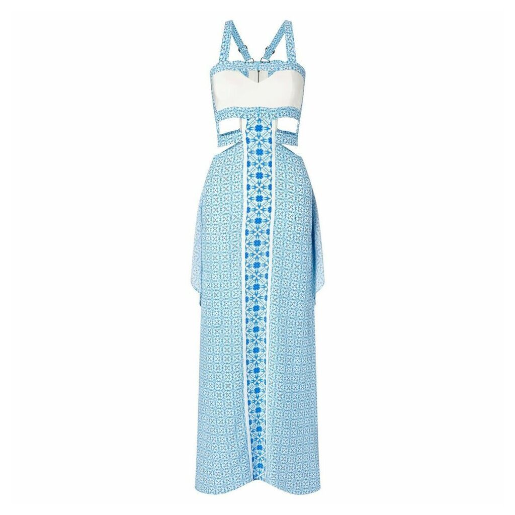 Anya Maj - Aquamarine Silk Crepe Printed Dress